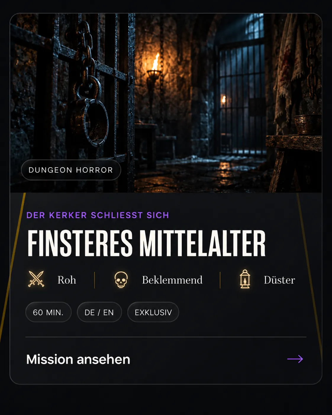 Filmische Szene aus Finsteres Mittelalter