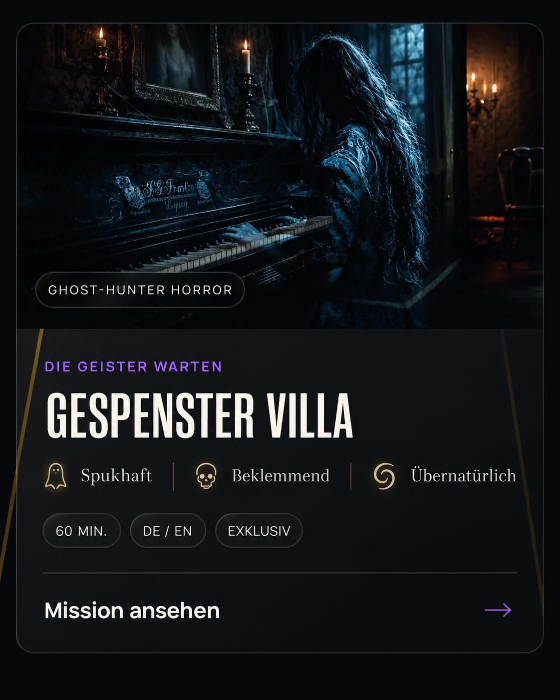 Filmische Szene aus Gespenster Villa
